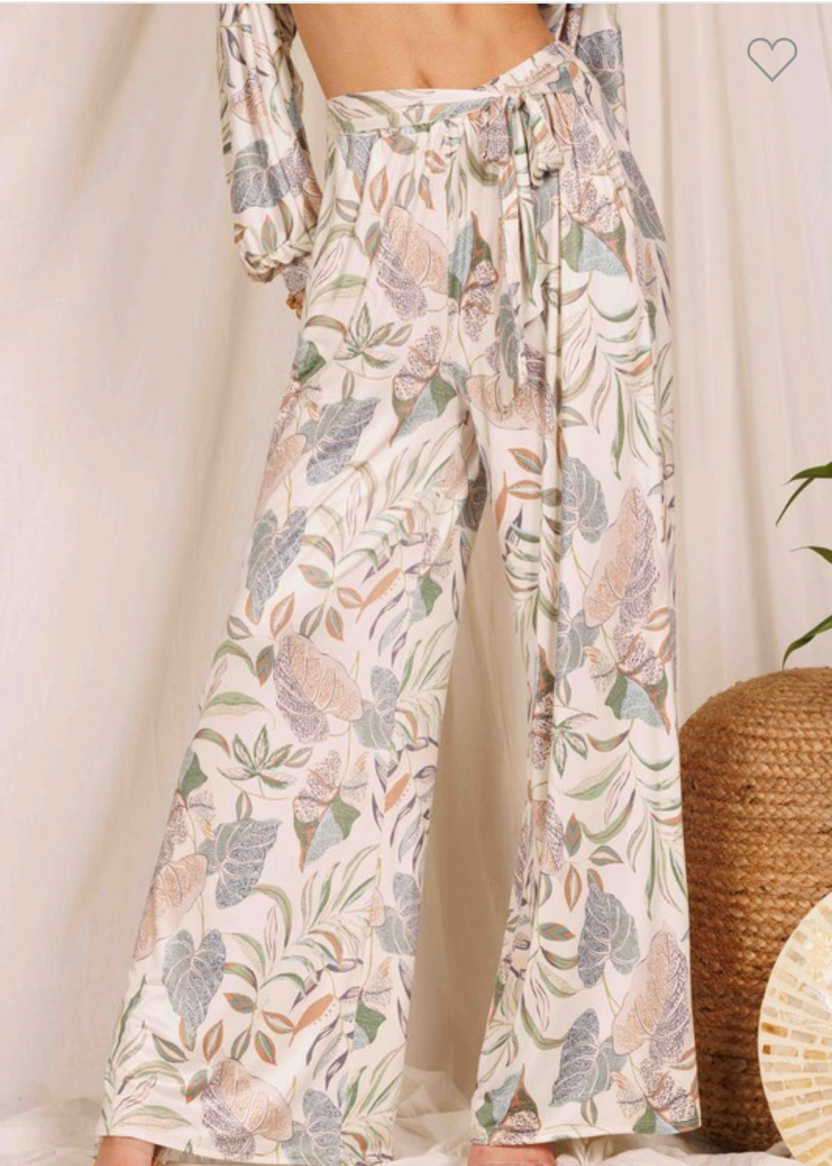 Beige Floral Pant