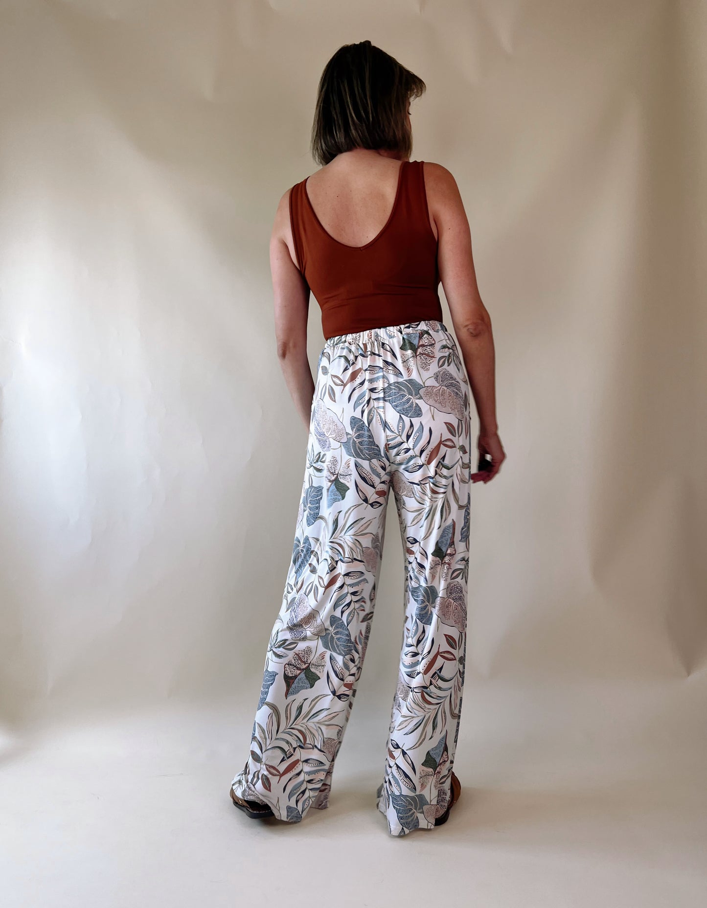 Beige Floral Pant