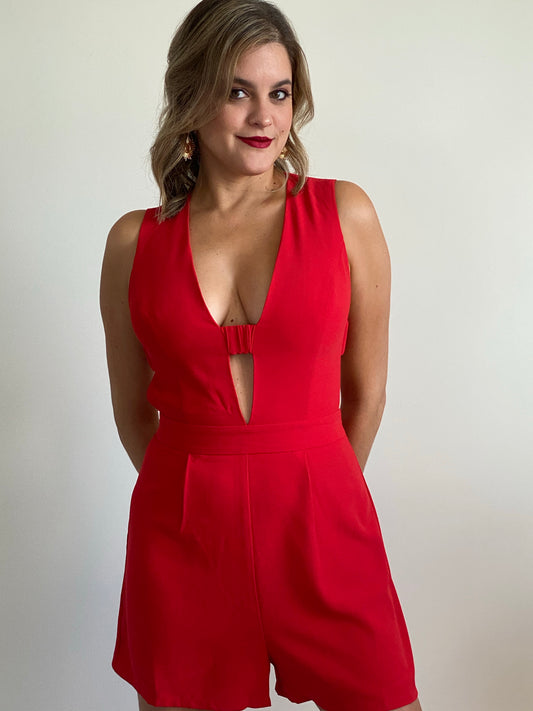 Red V Romper