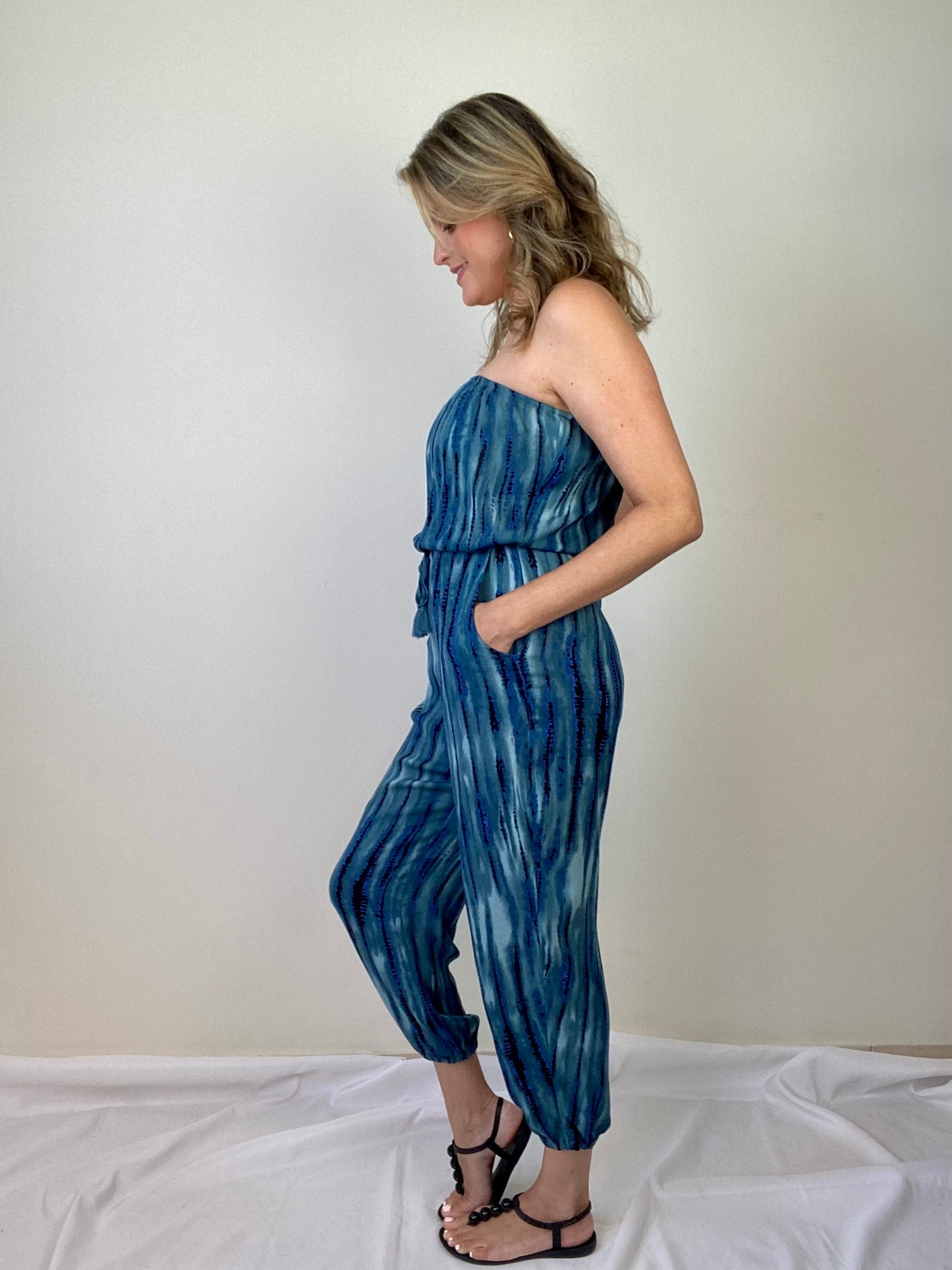 Navy Tie Dye Jumpsuit