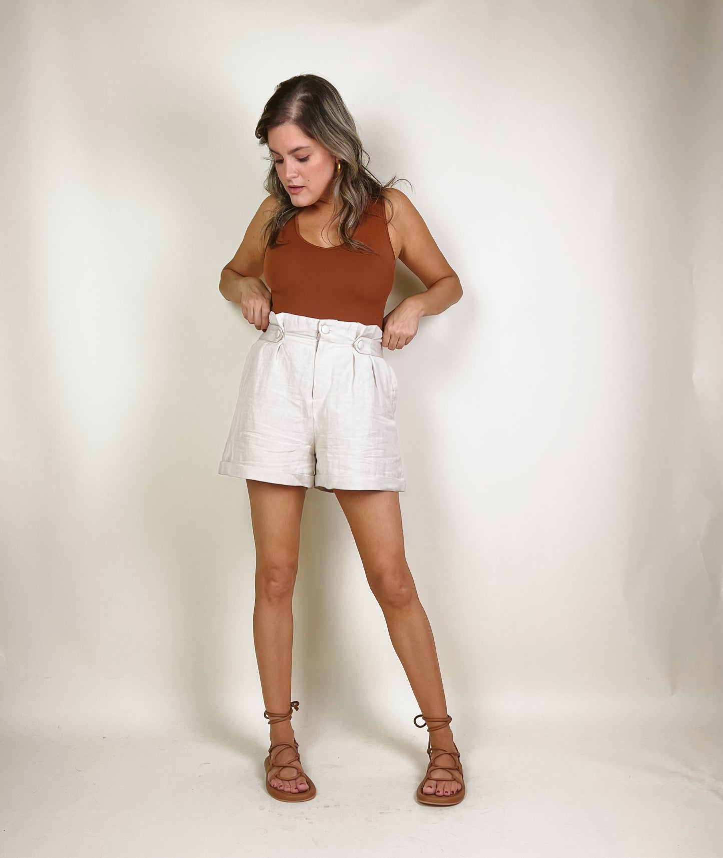 Pleated High waisted shorts