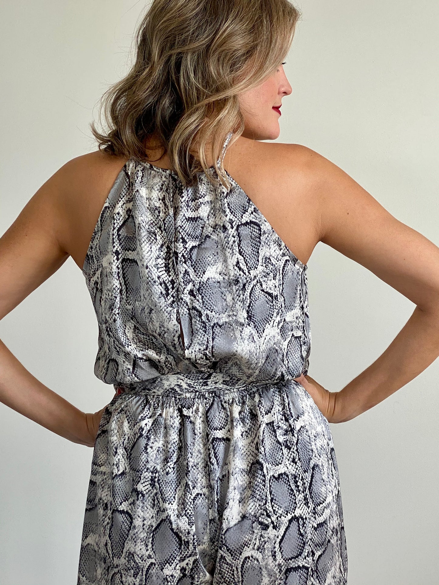 Grey Snakeskin Jumpsuit