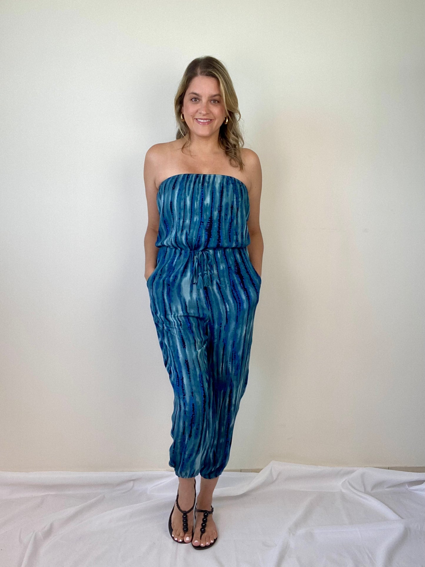 Navy Tie Dye Jumpsuit