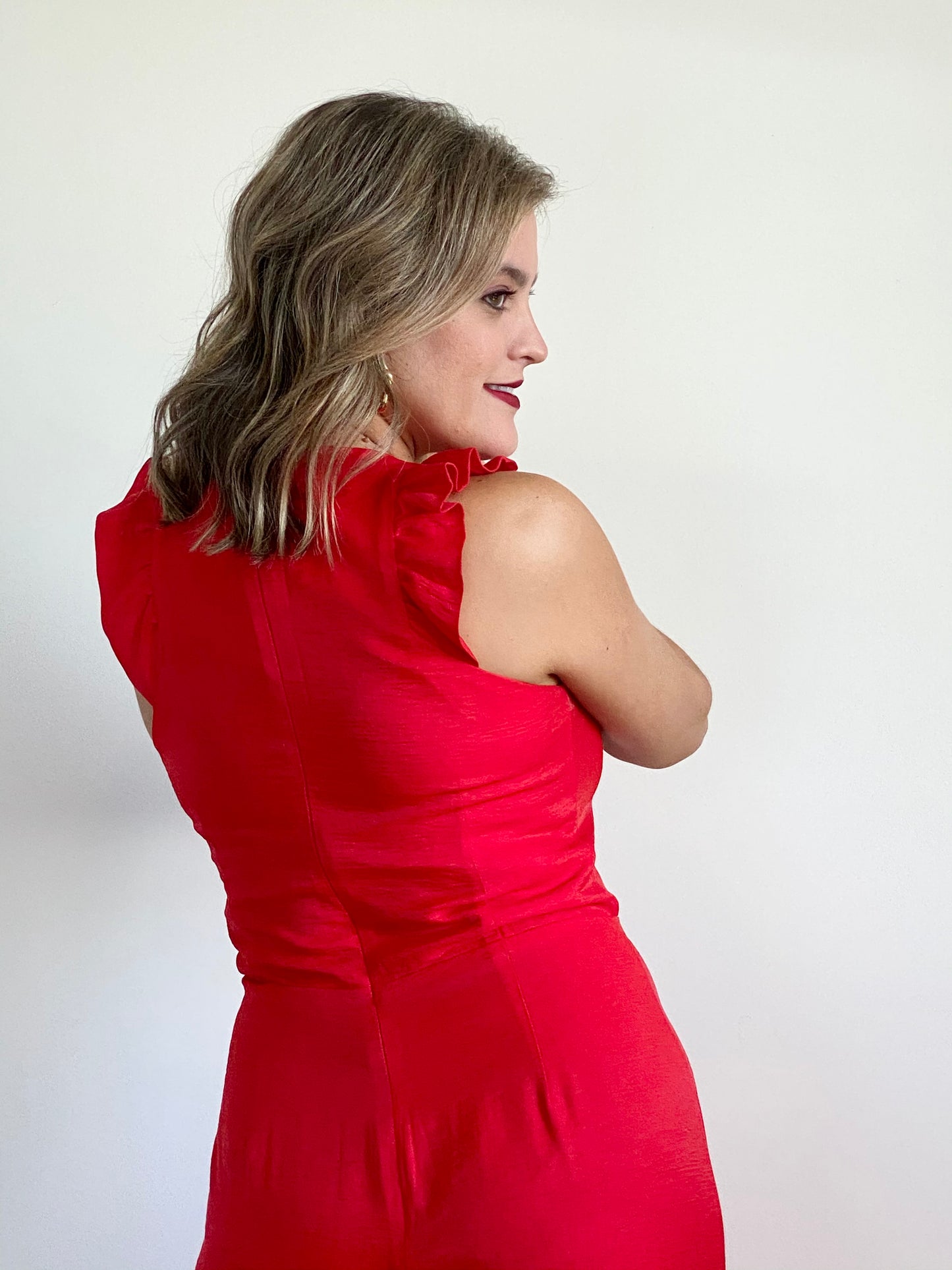 Red Ruffle Jumpsuit