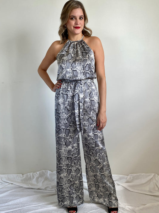 Grey Snakeskin Jumpsuit