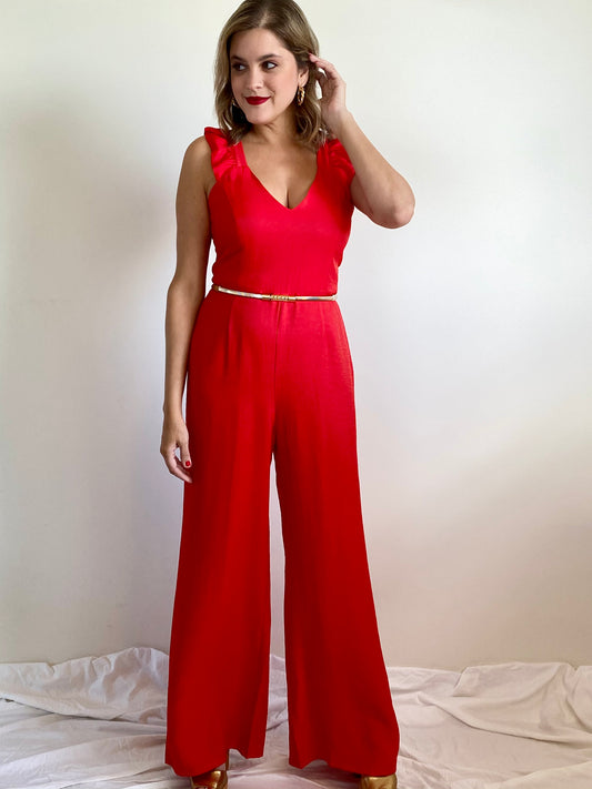 Red Ruffle Jumpsuit